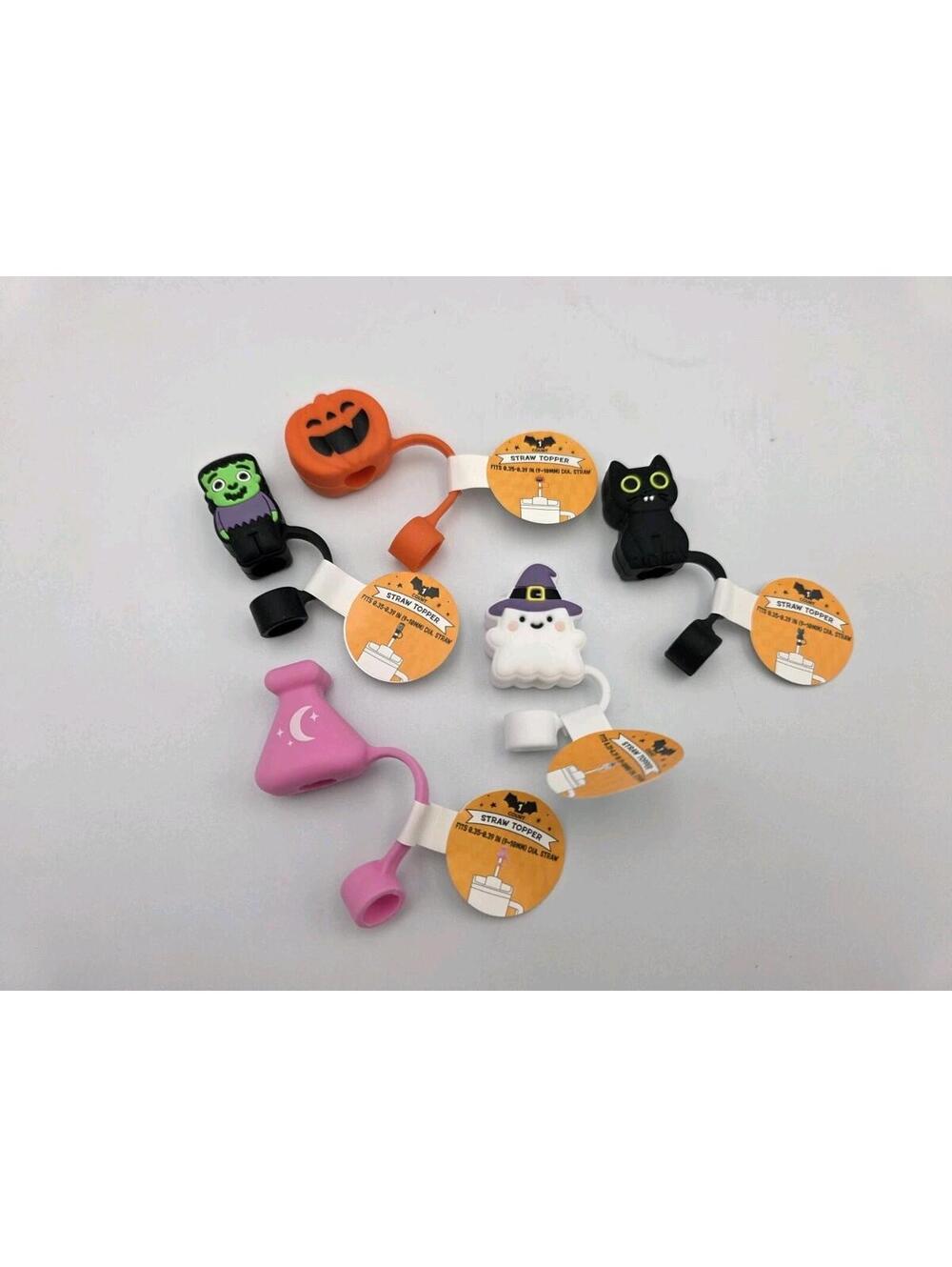 Target Bullseye Halloween Straw Toppers Covers Lot Of 5 NWT